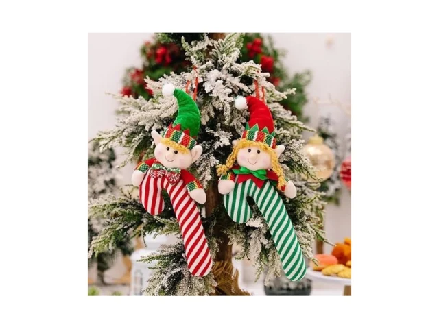 Elf Candy Cane Christmas Hanging Ornament Funny Elf… Code