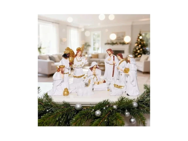 Dexshady Nativity Set For Christmas 12 Pcs White… Code