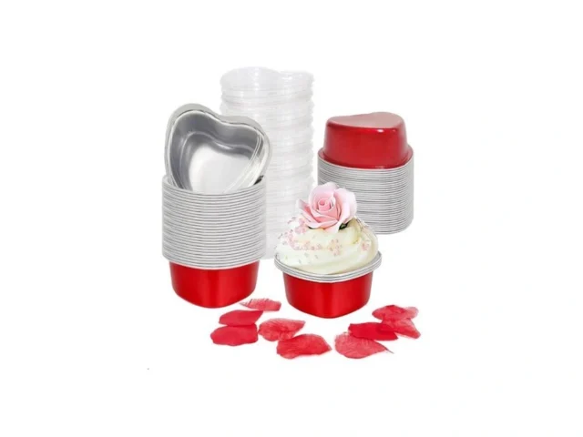 Heart Shaped Cake Pans For Baking With Red Petals… Code