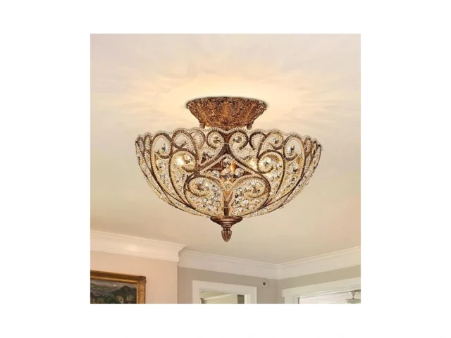 Lingkai 14 1 Retro Crystal Semi Flush Mount Ceiling… Code