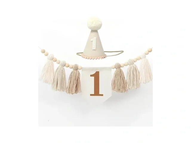 Boho 1st Birthday High Chair Banner With Cone Hat… Code