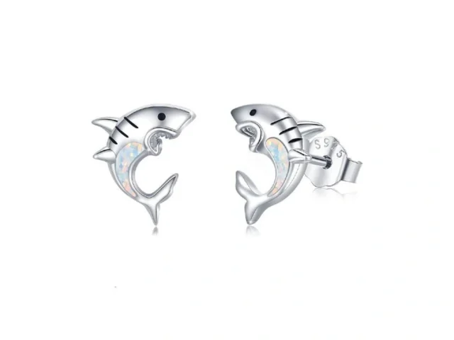 Tughra Shark Earrings For Women Teens 925 Sterling… Coupon