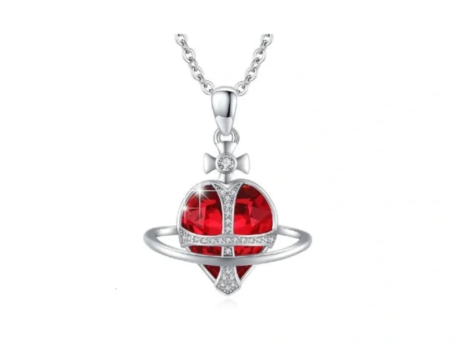Tughra Planets Necklaces For Women Red Heart… Coupon