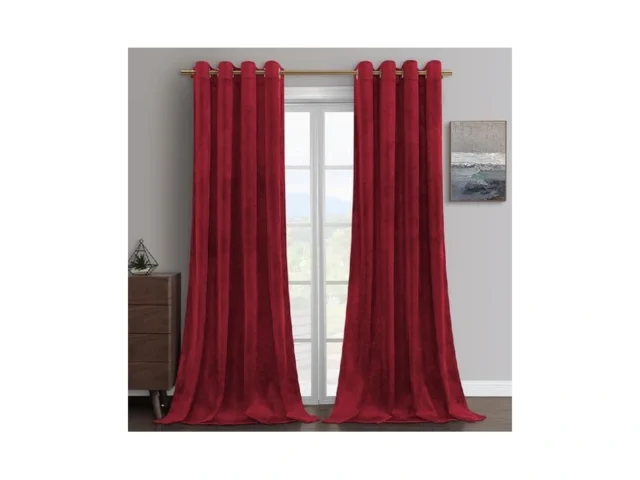Homeideas Red Velvet Curtains 52 X 108 Inches Long… Code
