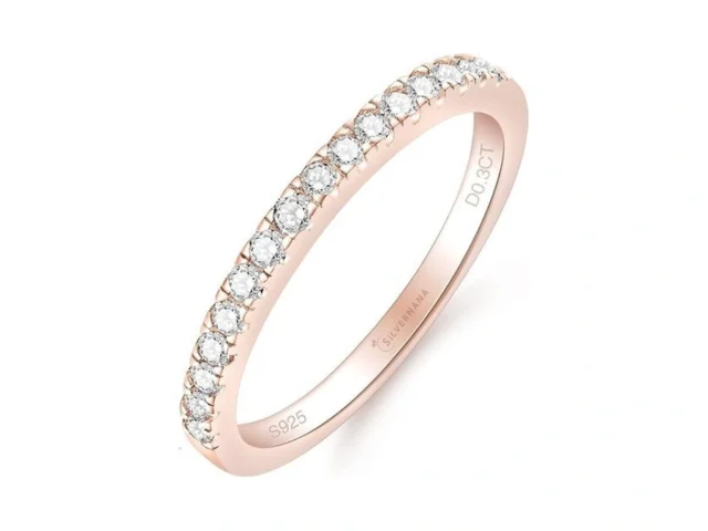 Silvernana Moissanite Wedding Band Sterling Silver… Code