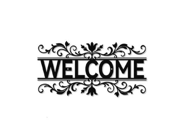 Metal Welcome Signs For Front Door- Elegant Black… Code