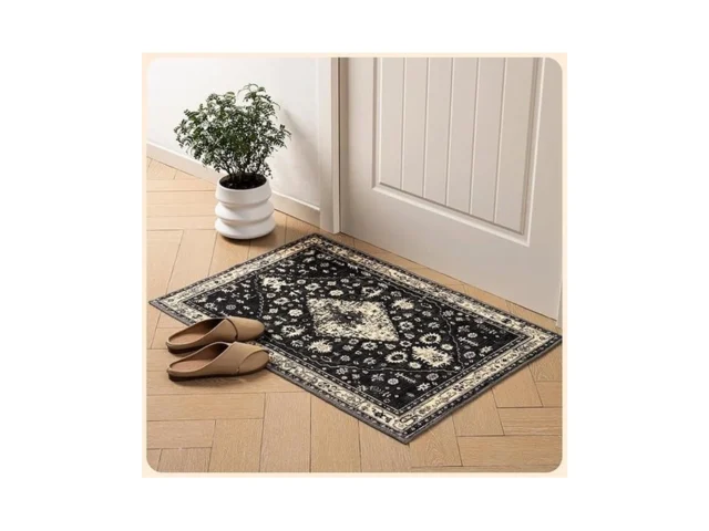 Istana 2×3 Area Rug – Black Boho Rugs For Living… Coupon