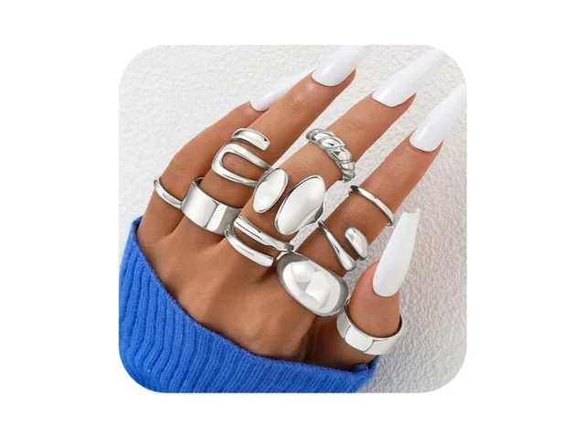 Ìf Me 10 Pcs Gold Rings Set For Women Non Tarnish… Code