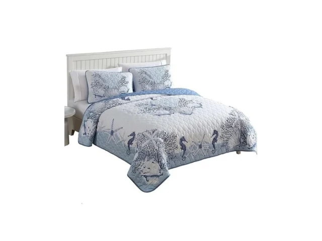 Caribbean Joe Coastal 3-piece Quilt Set King Beach… Coupon
