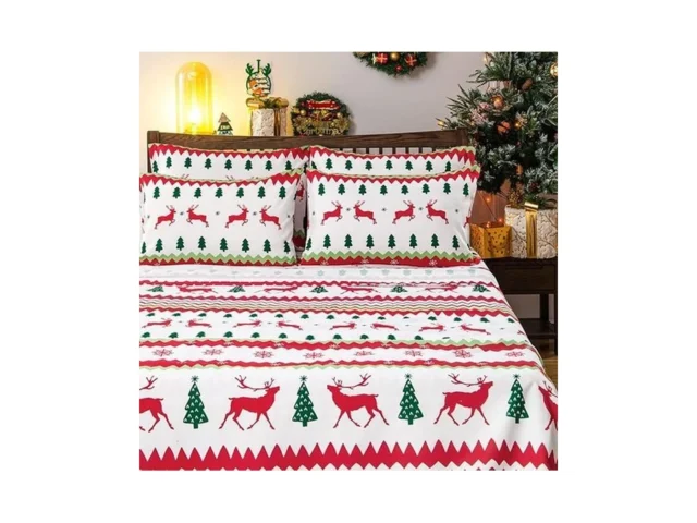 Bysure Christmas Reindeers Trees Printed Sheets… Code