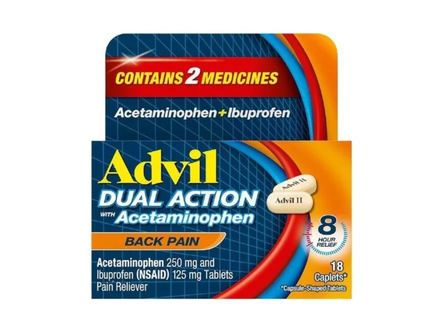 Advil Dual Action Back Pain Caplets Delivers 250mg… Coupon