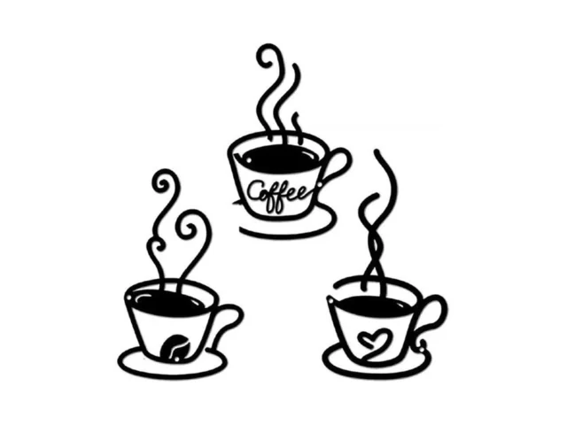 Kitchen Coffee Bar Metal Wall Decor – 3 Pack… Code