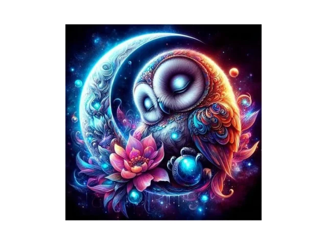 Ekuxom Owl Diamond Art Kits For Adults Moon Diamond… Code