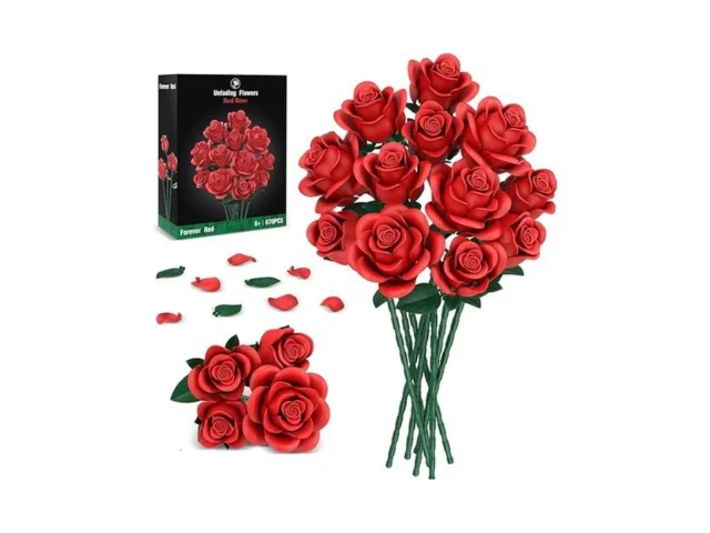 Red Roses Flower Bouquet Building Sets 670pcs… Code