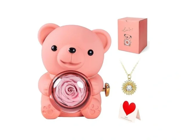 Rosecode Cute Teddy Bear With Preserved Rose And… Code