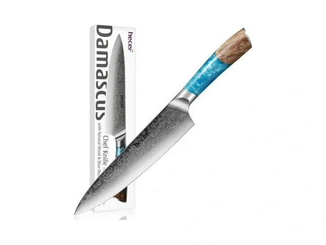 Hecef Damascus Chef Santoku Knife High Carbon… Code