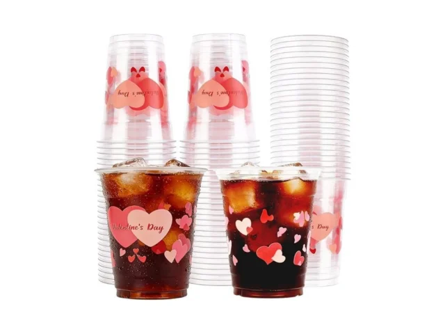 Dealight 50 Pcs 12oz Valentine S Day Plastic Cups… Code