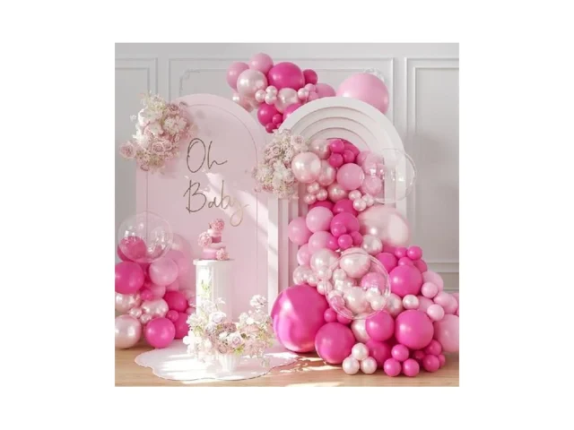 Hot Pink Balloon Arch Kit 101pcs Double Stuffed… Code