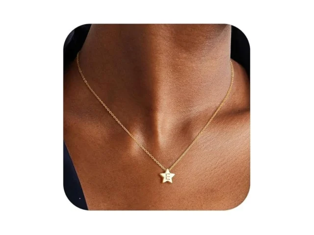 Ladygd Gold Star Initial Necklaces For Women Trendy… Code