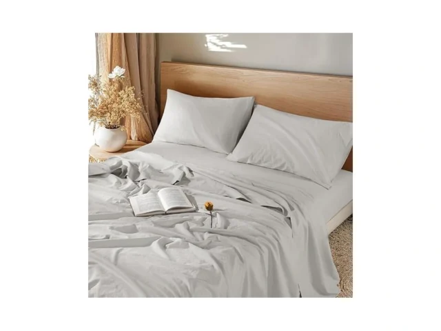 Lbro2m Linen Cotton Blend Sheet Set – 4 Pcs Queen… Coupon