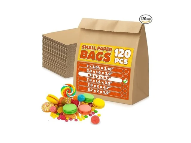 Set Of 120 Tiny Small Brown Paper Bags – Sturdy… Code
