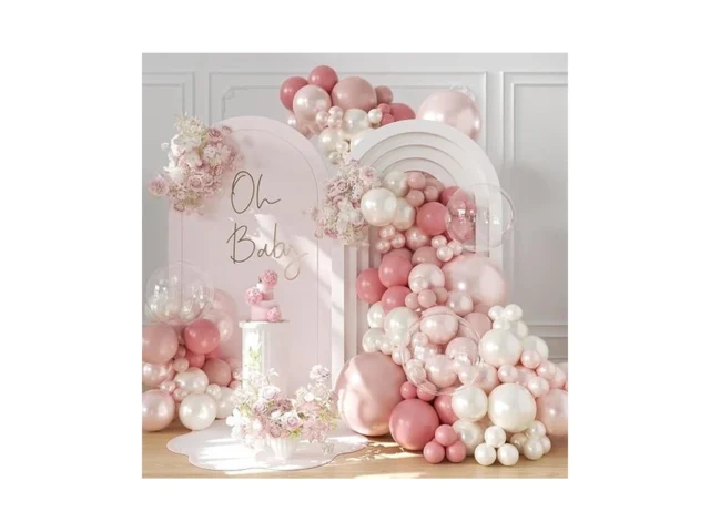 Dusty Pink Blush Balloon Arch Kit 108pcs Double… Code