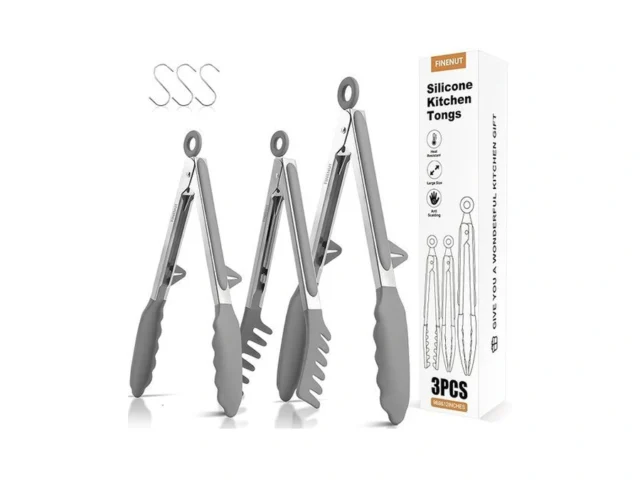 Finenut Stainless Steel Silicone Food Tongs Set Of… Code