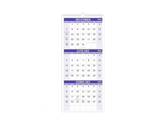 2026 Wall Calendar – 3 Month Wall Calendar Display… Code