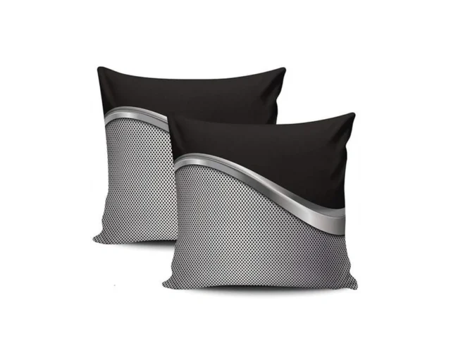 Tbufyu Throw Pillow Cover Silver And Black Metallic…