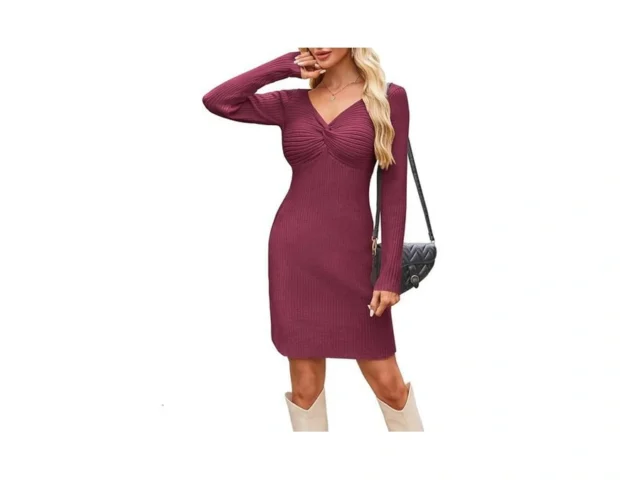Theenkoln Knee Length Sweater Dresses Women Long… Code