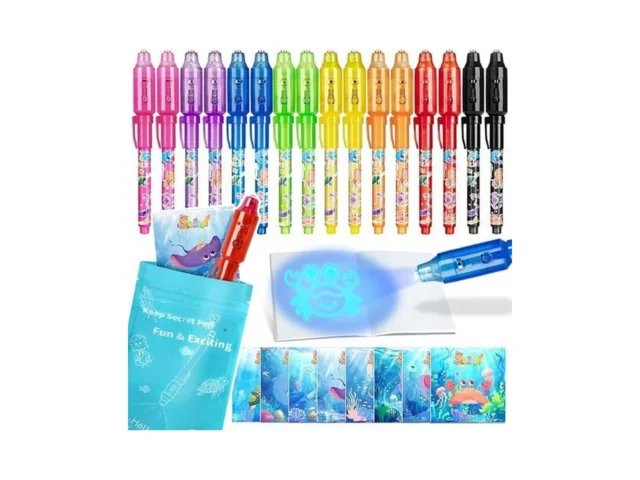 Invisible Ink Pens 16 Pack Spy Magic Markers Pen… Code