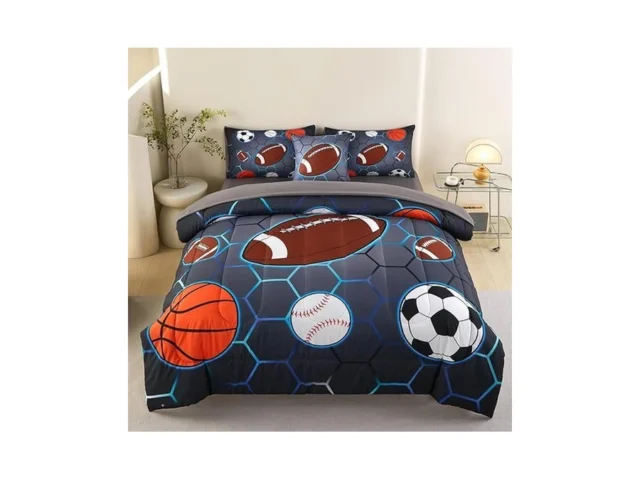 Askotu 6 Pcs Sports Bedding Set For Boys Twin… Code