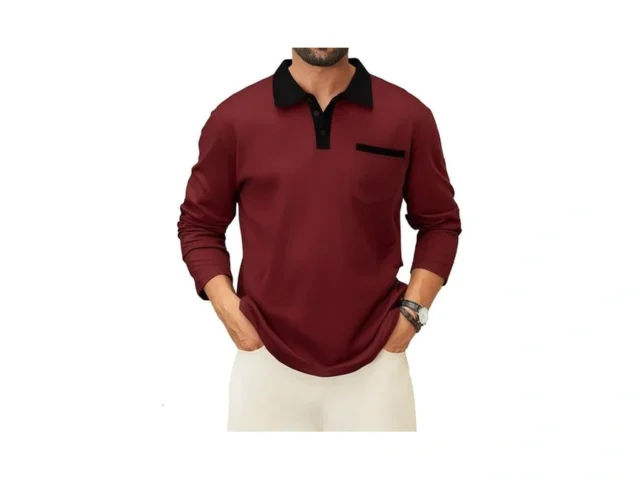 Luxmania Men S Casual Long Sleeve Polo Shirts… Code