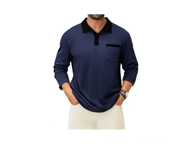 Luxmania Men S Casual Long Sleeve Polo Shirts… Code