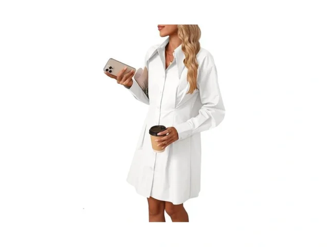 Oukods Womens Button Down Shirt Dresses Cotton… Code