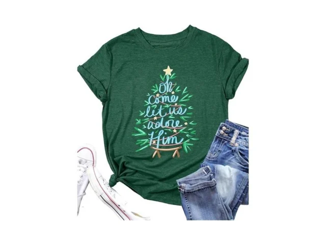 Ithalt Christmas Tree Shirt For Women Christian… Code
