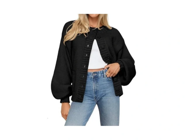 Merokeety Women S Fall Long Lantern Sleeve Cardigan… Code