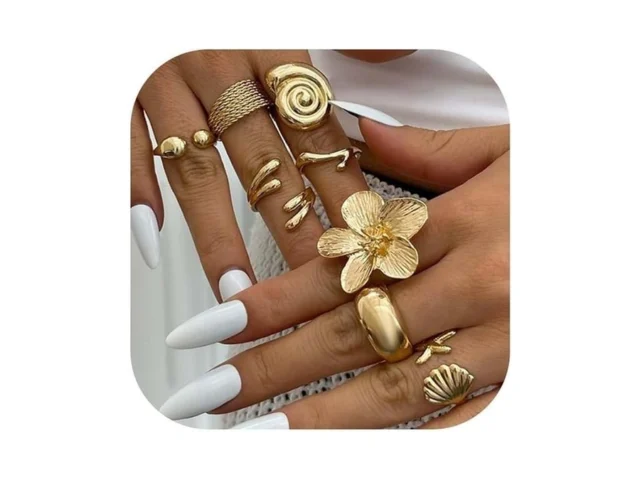 Harry And Henry Gold Stackable Rings For Women… Coupon