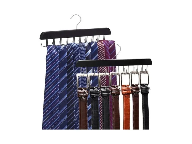 Sywxary Wooden Tie Rack Belt Holder 2 Pack 20-hook… Coupon