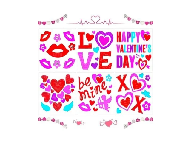 Natonhi 6 Sheets Valentine S Day Gel Window Clings… Coupon