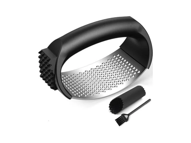 Garlic Press Rocker Set With Garlic Peeler Cleaning…