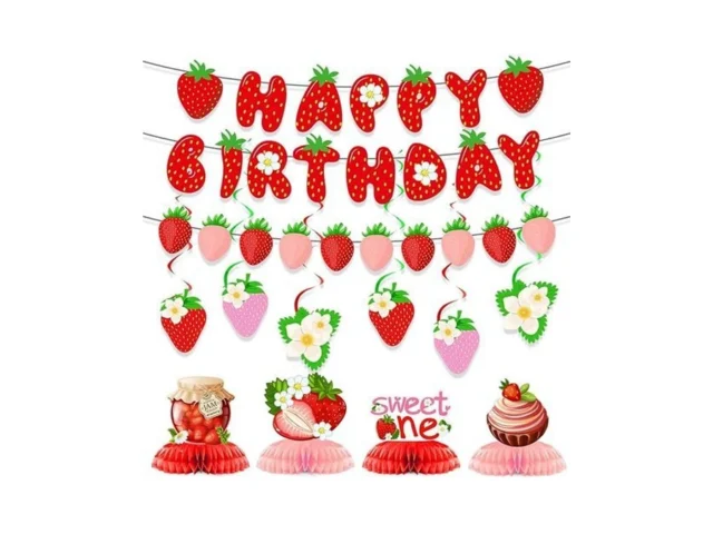 Strawberry Birthday Decorations Berry First… Code