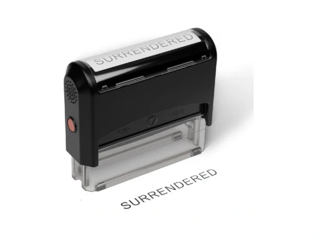 Surrendered Self-inking Stamp – Clear Crisp… Code