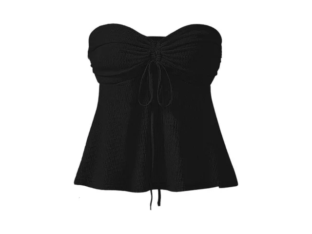 Anrabess Womens Tube Top Summer Strapless Tie Front… Code