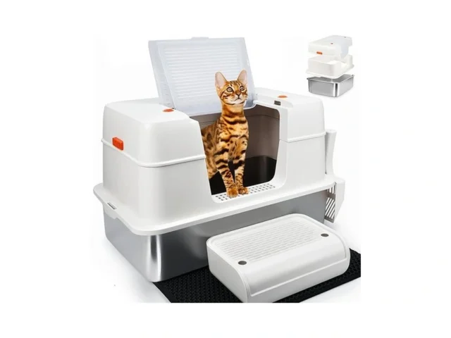 Szee Stainless Steel Litter Box With Lid Easy To… Code