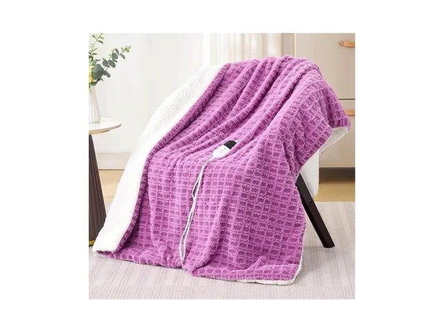 Ptq Waffle Electric Heated Throw Blanket 6 Heat… Code
