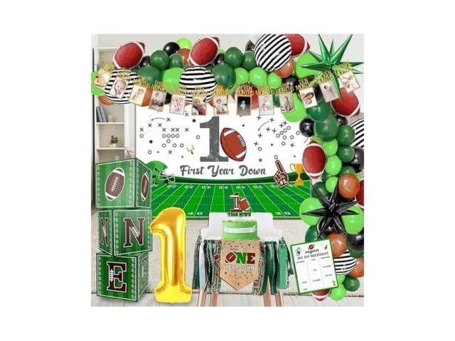 First Year Down Birthday Party Decorations Football… Code