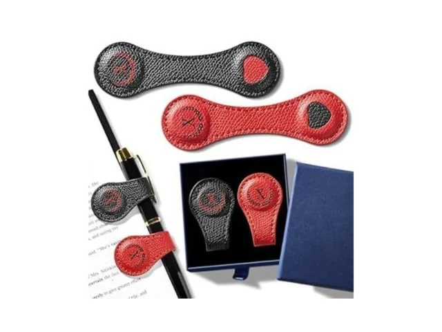 2pcs Magnetic Leather Bookmarks With Gift Box… Code