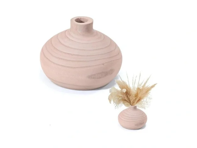 Round Wood Vase For Decor – Christmas Nordic Flower… Code