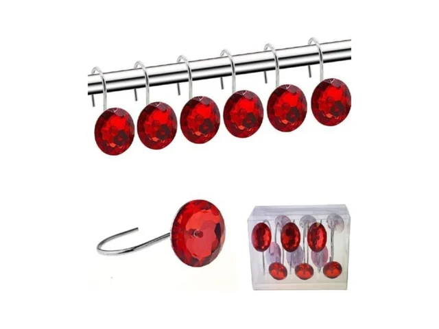 Yuyikes Shower Curtain Hooks Diamond Shape Shower… Code
